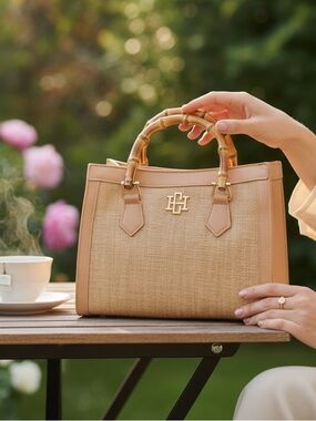 Caroline Hill Kennedy Tote Bag Natural NWT